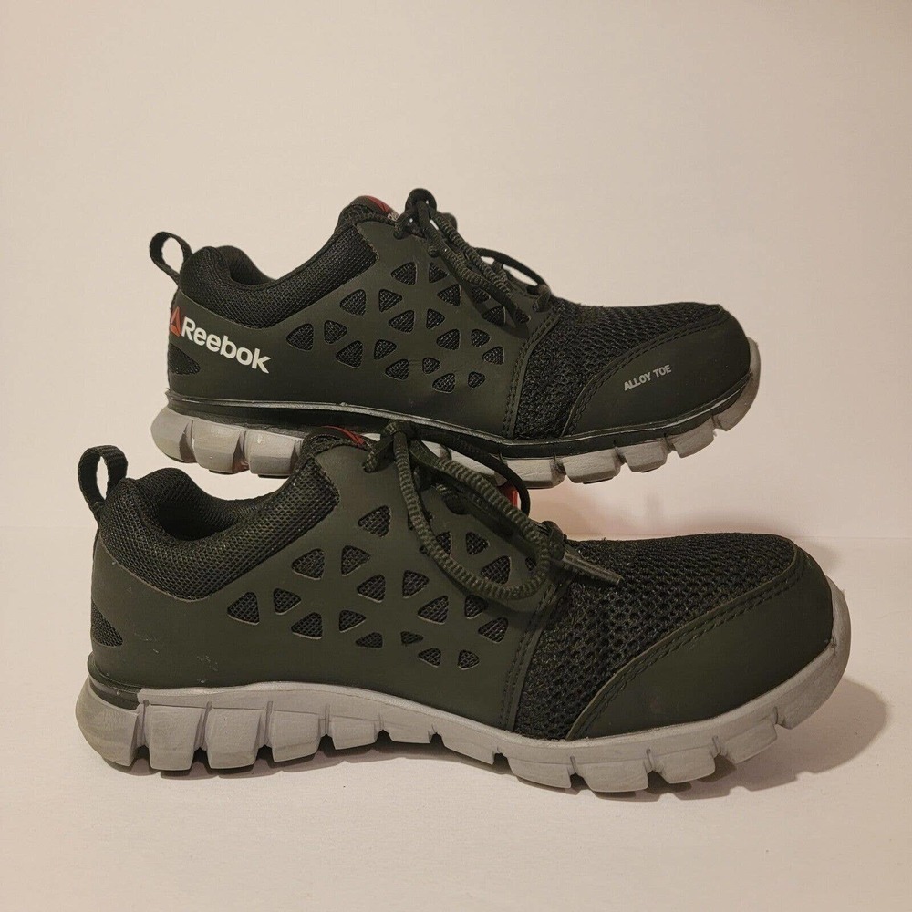 WOMEN'S Reebok RB361 DMX Flex Work Shoes Alloy Toe Size 6.5M Black